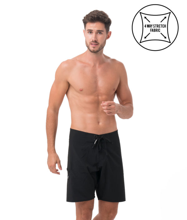 PLAIN BLACK LIAM BOARDSHORT 4WAYS STRETCH