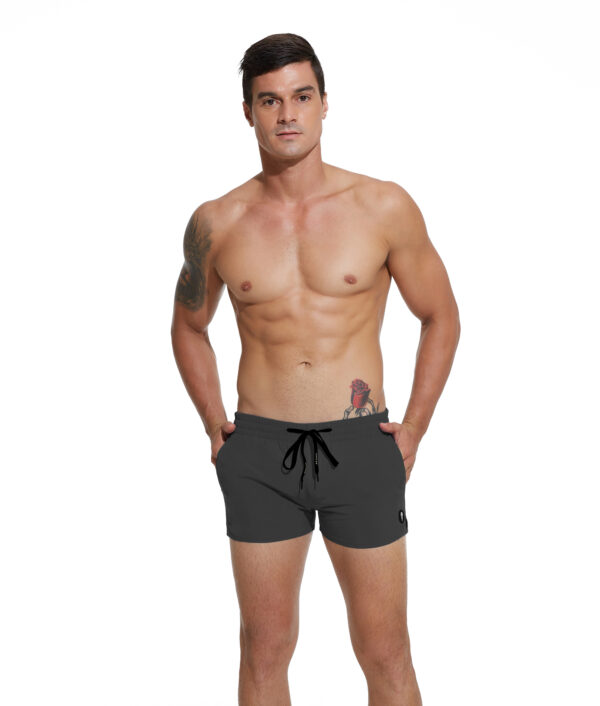 MEN PLAIN DARK GREY BAJO 4 WAYS STRETCH VOLLEY SHORT