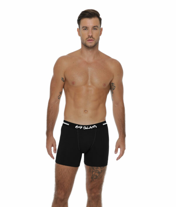MEN PLAIN BLACK BAMBOO BOXER