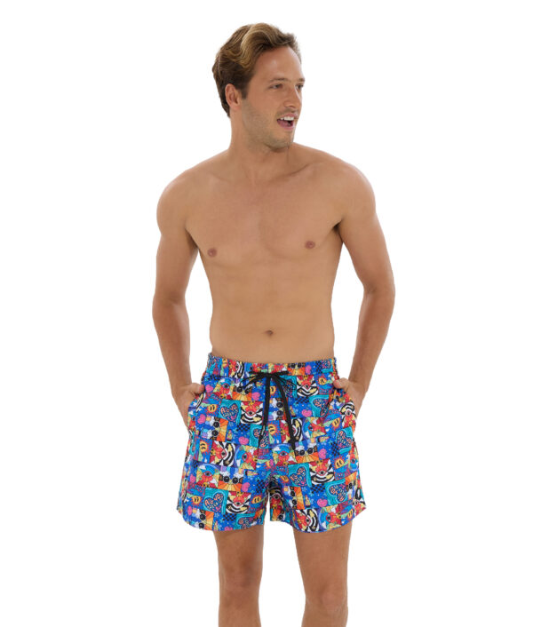 MEN HIPPIE VINTAGE SAMOA ELASTIC WAIST BOARDSHORT