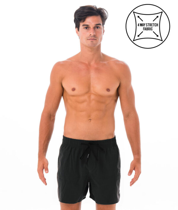 MEN PLAIN BLACK ALEXIS EW 4 WAYS STRETCH BOARDSHORT