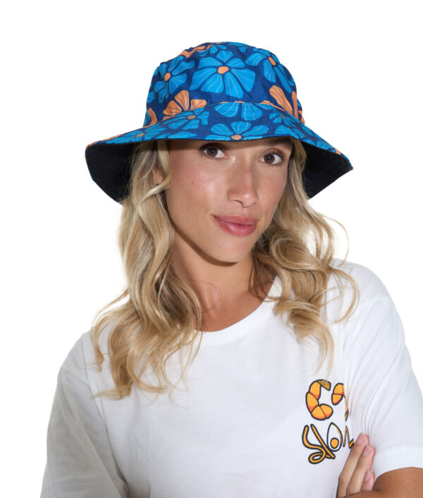 UNISEX FLOWER POWER BOB REVERSIBLE BUCKET HAT - Image 1