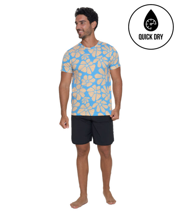 MEN FLORA TROPICANA LEONARDO S/S PRINTED RASH TEE