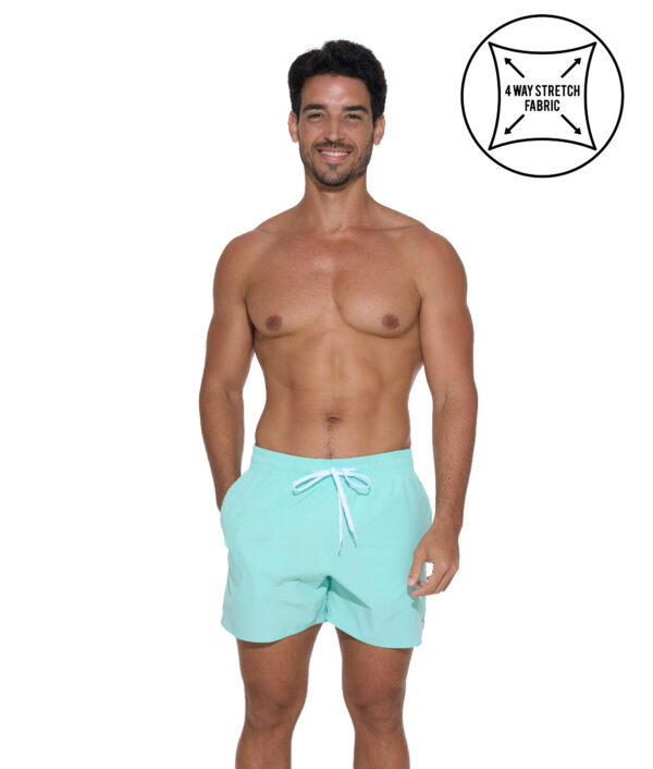 MEN PLAIN AQUA GREEN ALEXIS EW 4 WAYS STRETCH BOARDSHORT