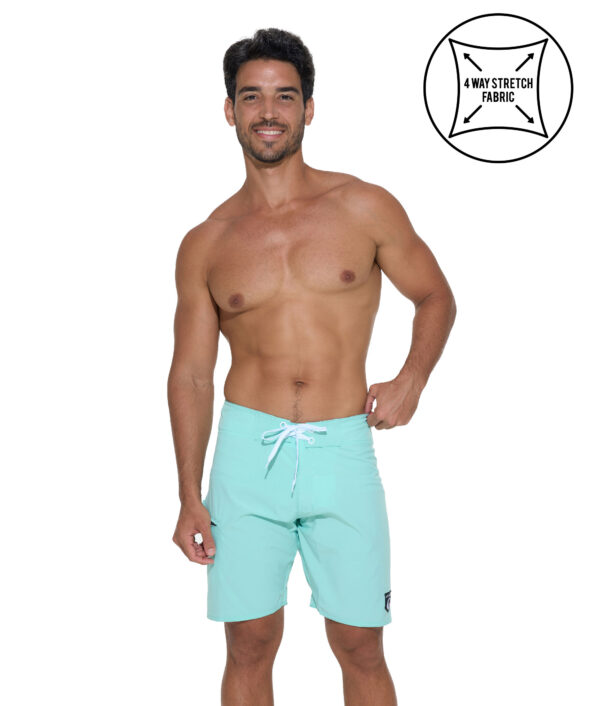 MEN PLAIN AQUA GREEN LIAM 4 WAYS STRETCH BOARDSHORT