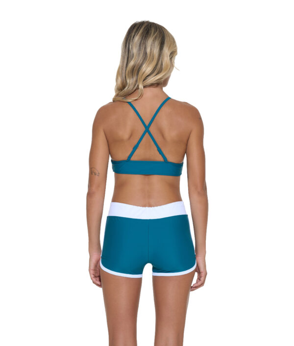 WOMEN PLAIN TEAL MILA SURF CROP TOP - Image 4