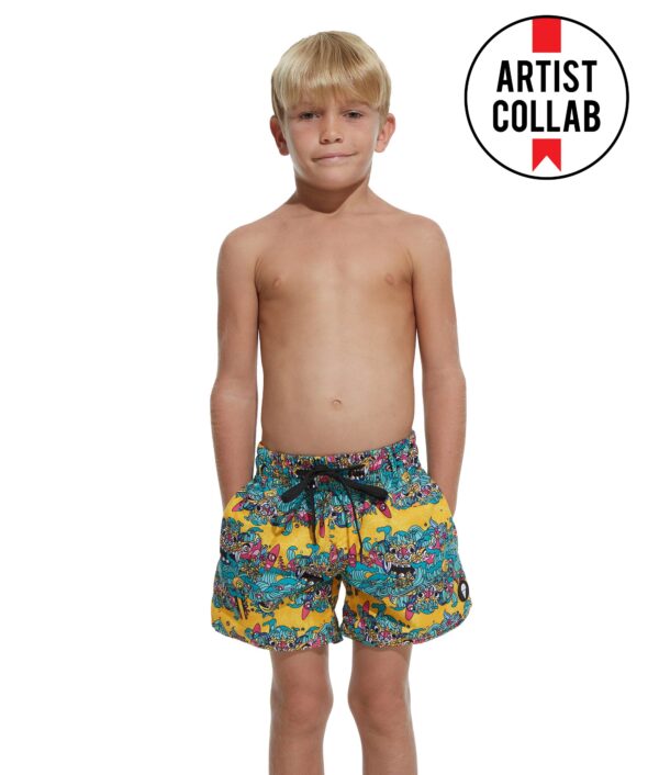 KIDS ISLAND OF PARADISE JAY ELASTIC WAIST BOARDSHORT