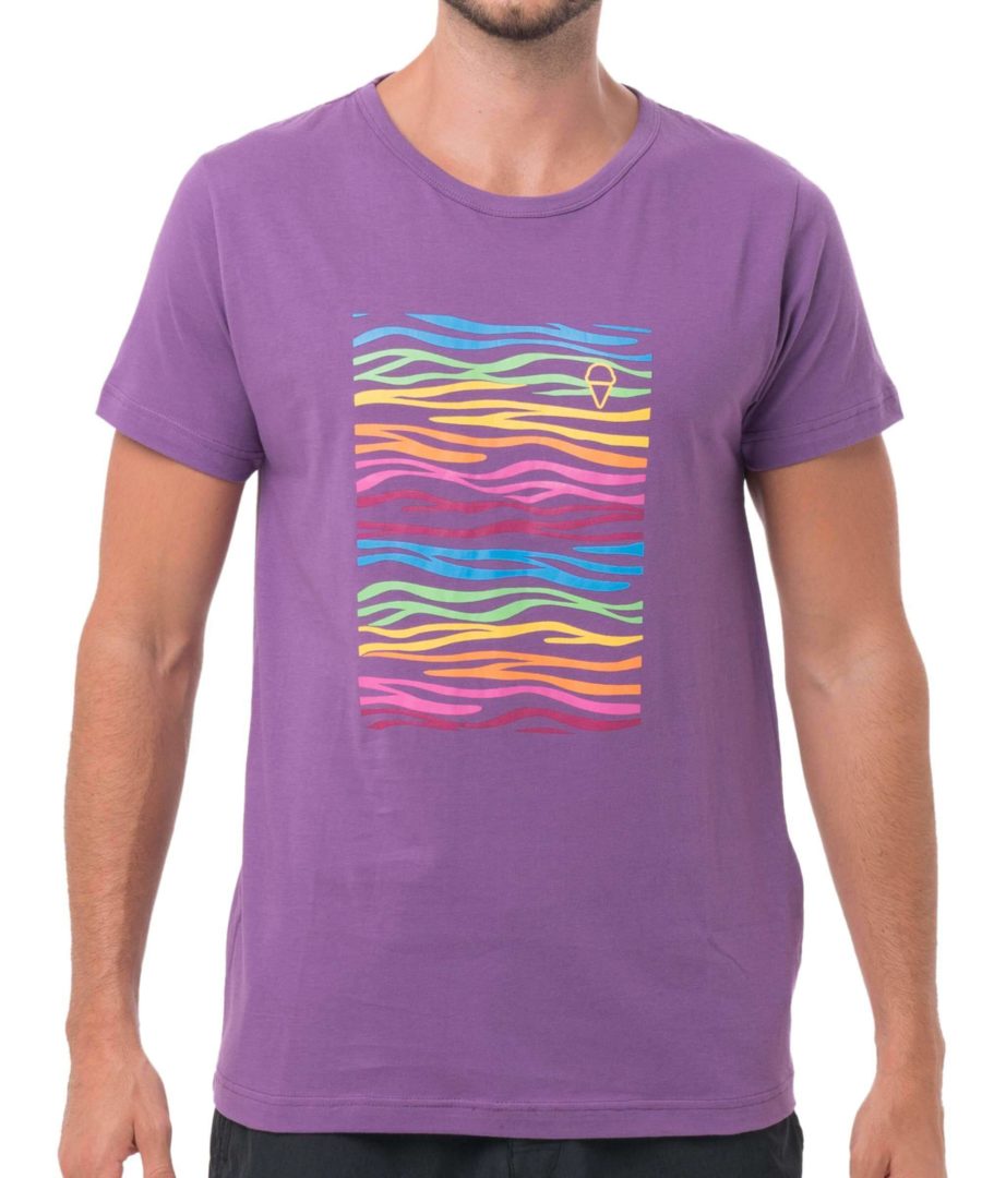 ZEBRA NEON PURPLE BE DIFFERENT COLLECTION SHORT SLEEVES T-SHIRT