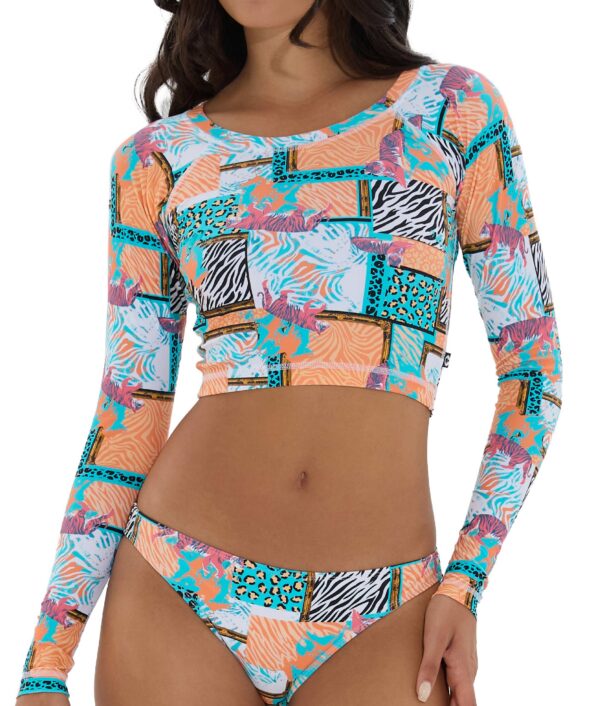 WOMEN WILD PACTHWORK RIANA CROPPED RASH VEST - 69SLAM Official