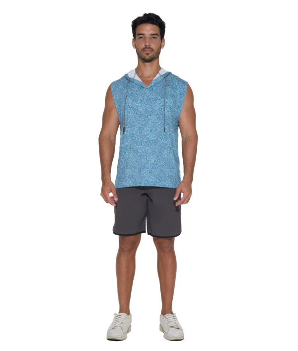 MEN SKULLERISM LAZAR HOODED PRINTED MUSCLE